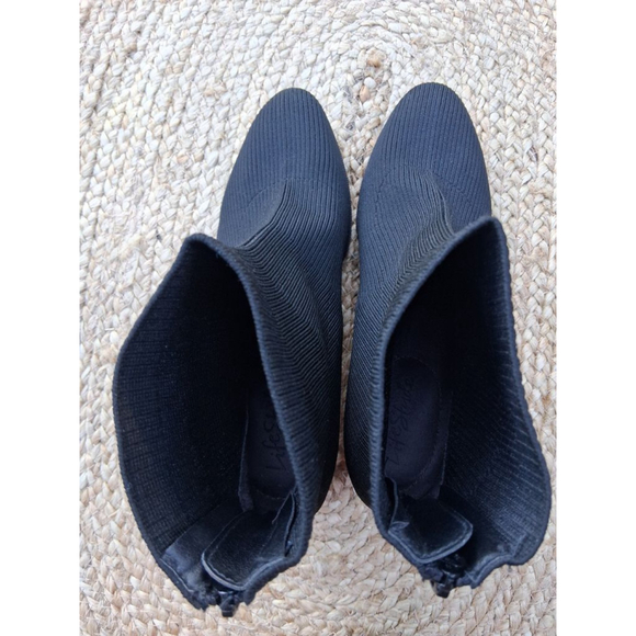 LifeStride Soft System "Dreamy" Black Ribbed Knit Ankle Boots Booties Size 9.5 - Picture 5 of 15